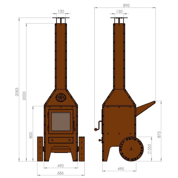 Șemineu de grădină Bijuga din oțel Corten