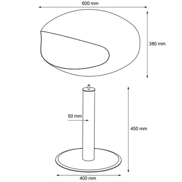 Cocoon Pedestal - Negru Mat cu Suport din Oțel
