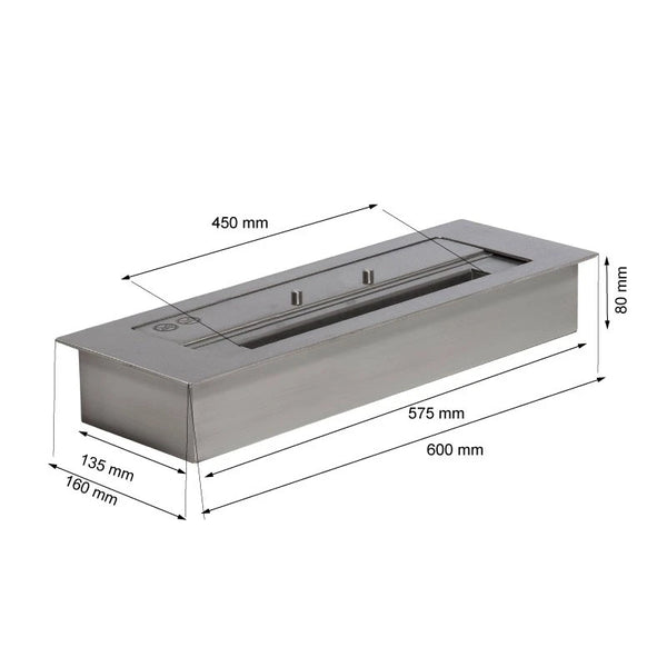 Arzător cu bioetanol Superior 3,5L (L: 60 cm)