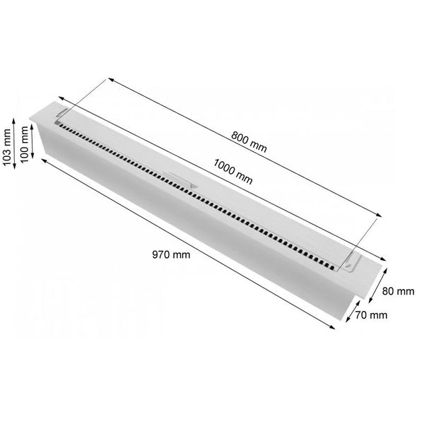 Arzător Slimline din oțel - 100 cm