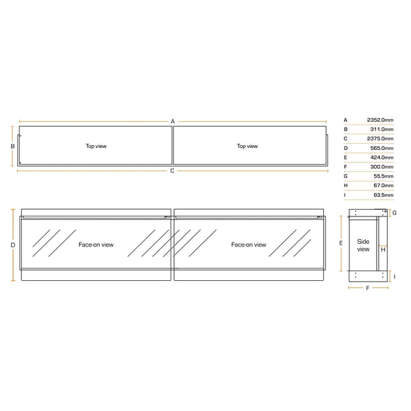 New Forest 2400 - Built-In Electric Fireplace