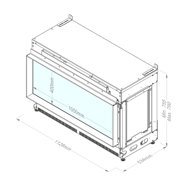 e-MatriX Linear 1050-400 I Water Vapour Fireplace