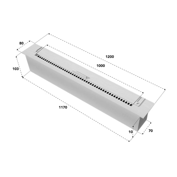 Arzător bioetanol Slimline - 120 cm