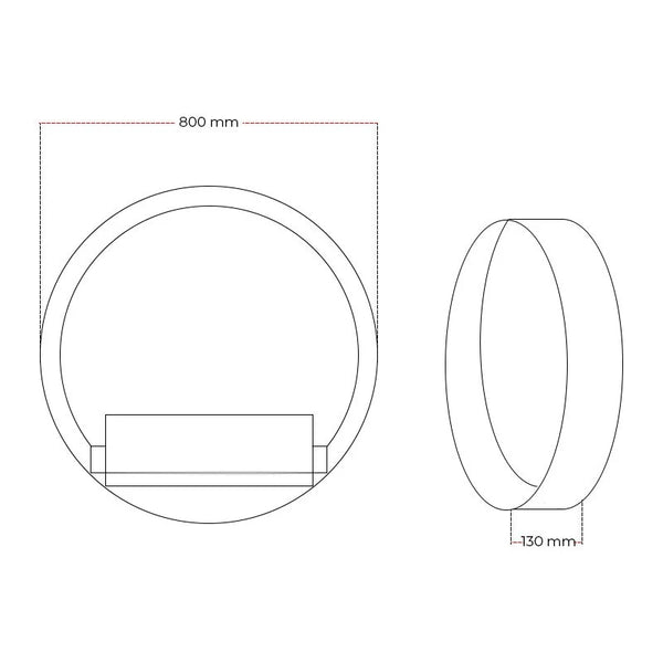 Delaware XL negru - Ø80 cm