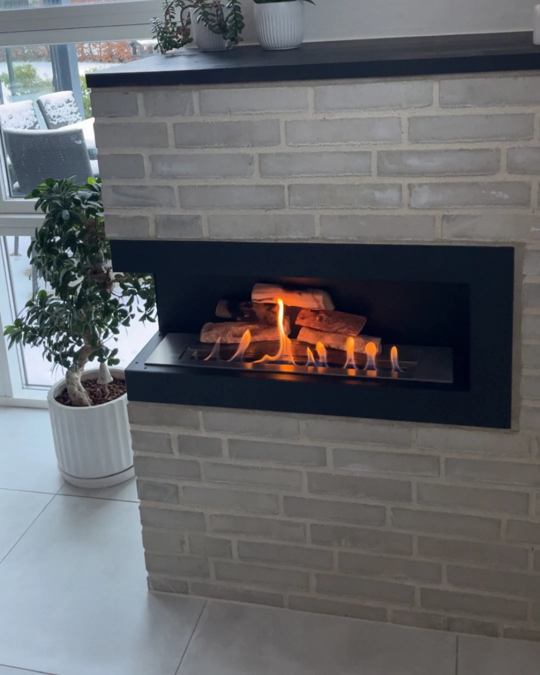 Șemineu de colț 85 cm - Stânga