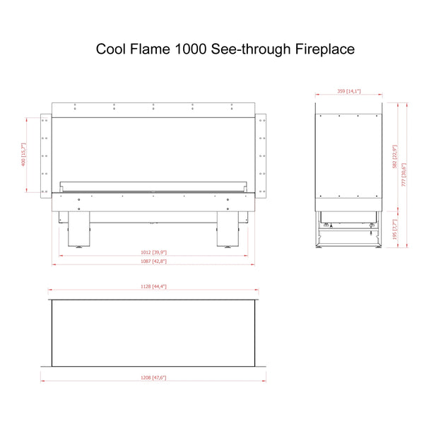 Cool Flame 1000 See-through Fireplace