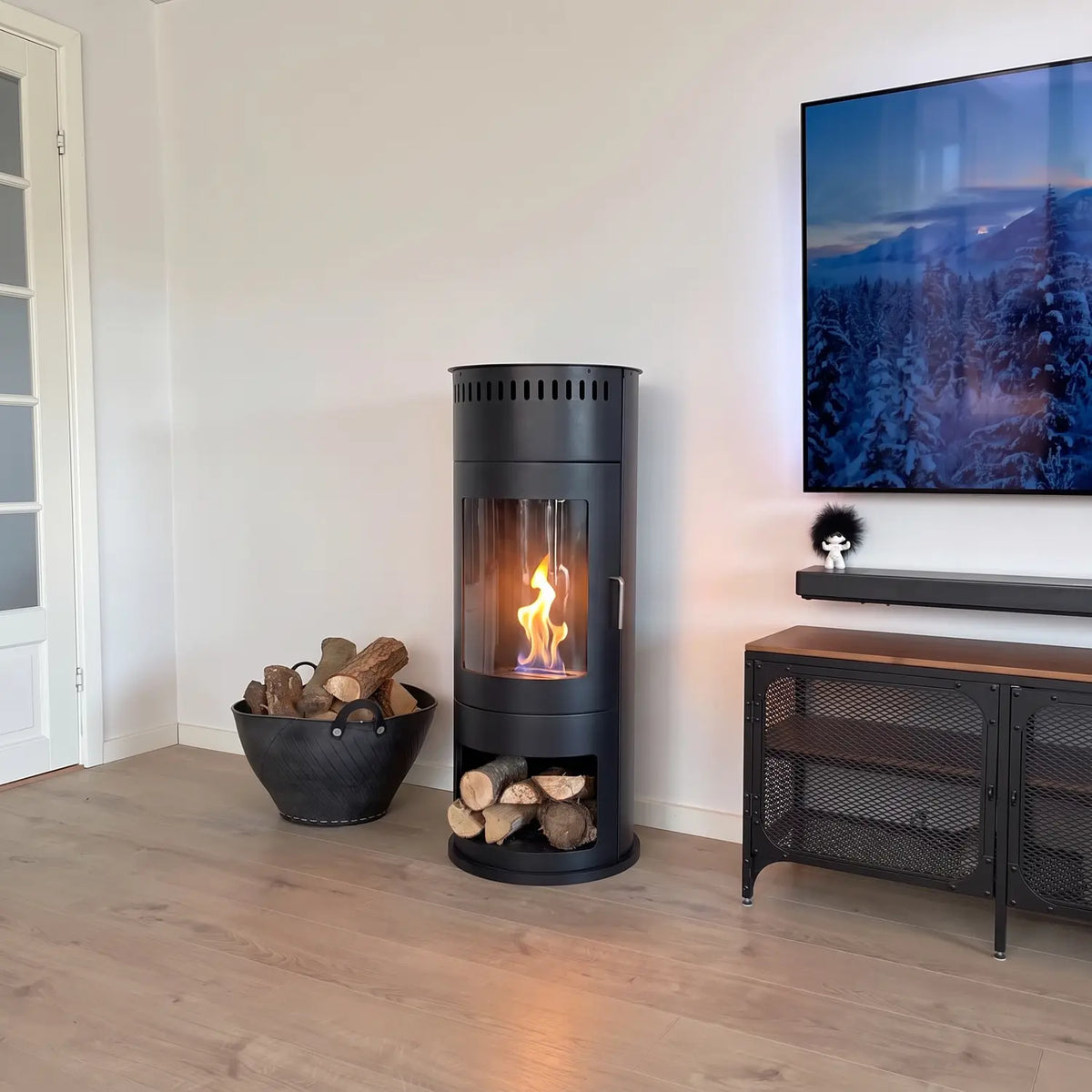 Washington - Black bioethanol wood-burning stove