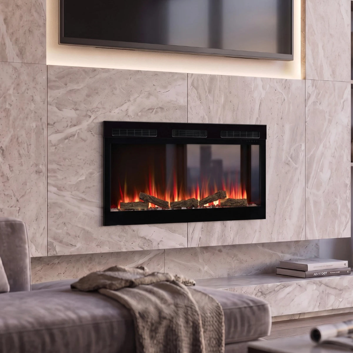 Sense 50 Electric Fireplace - Built-in or Wall-mounted