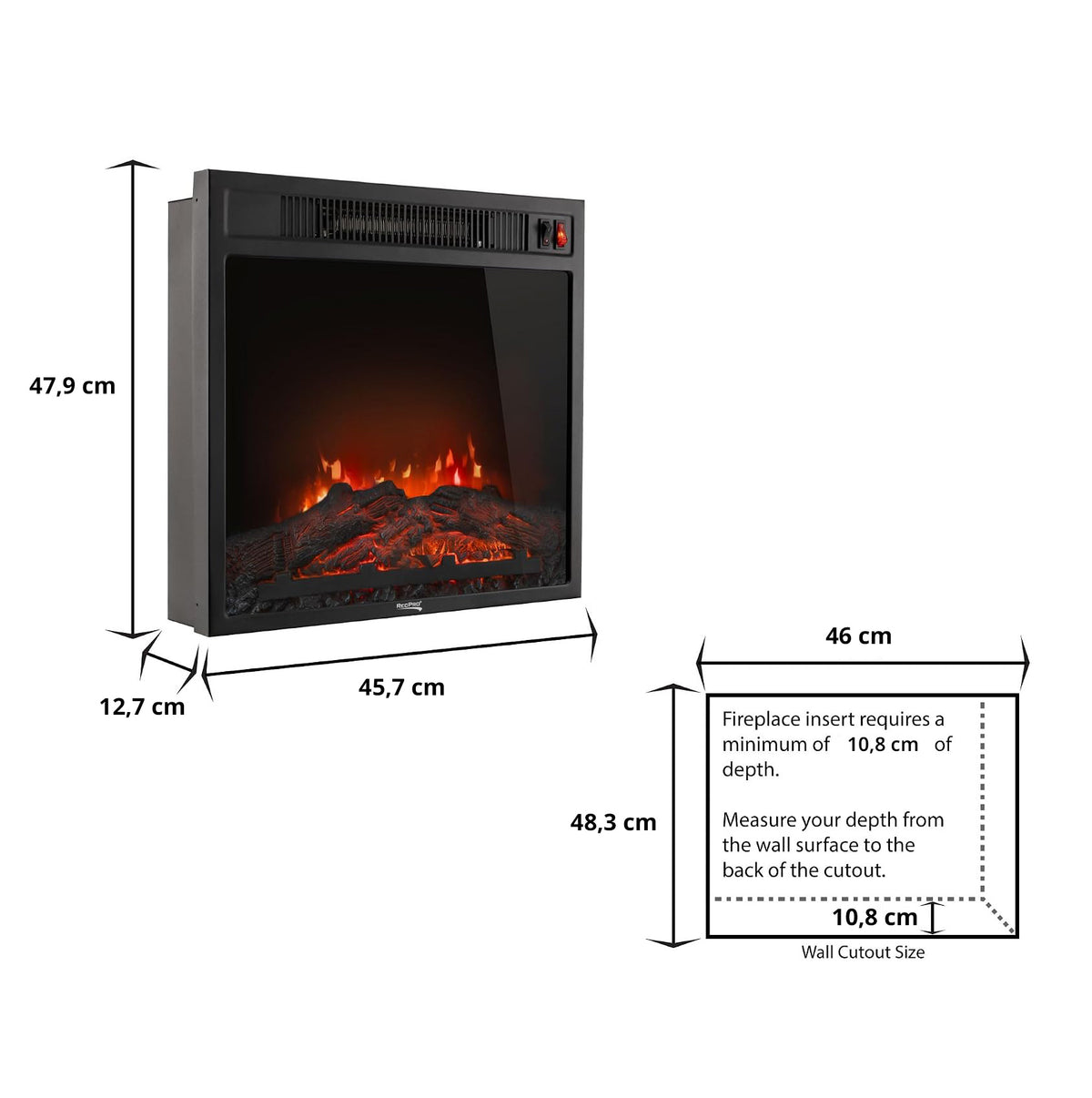 Insert electric pentru șemineu 500