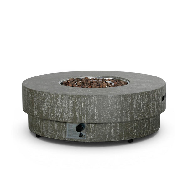Estate Round 105 Dark Travertine – Masă rotundă cu focar pe gaz