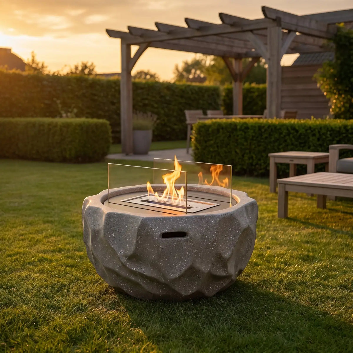 FIRA - Granite Grey - Outdoor Bioethanol Fireplace