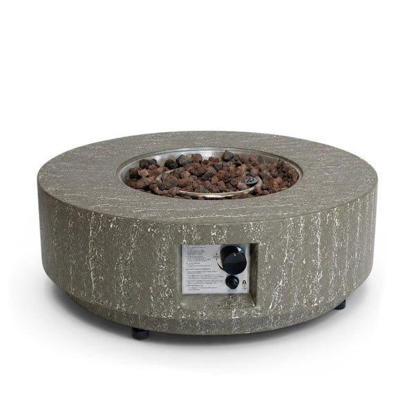 Estate Round 76 Dark Travertine – Masă foc rotundă pe gaz