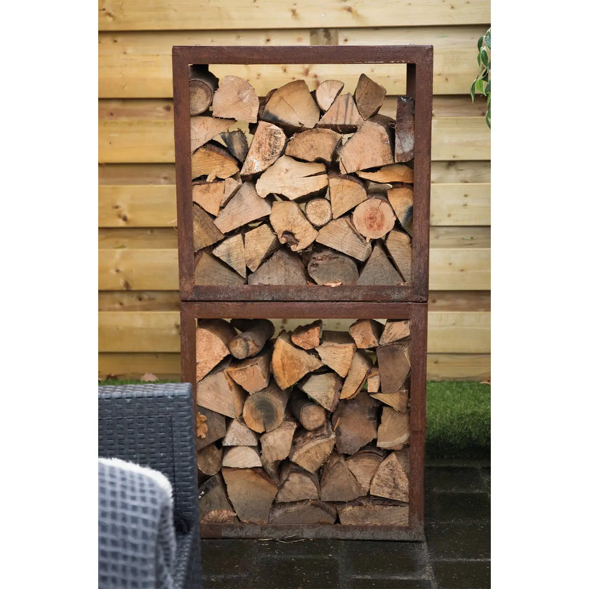 Cutie pentru depozitarea lemnelor din oțel Corten - 50 cm