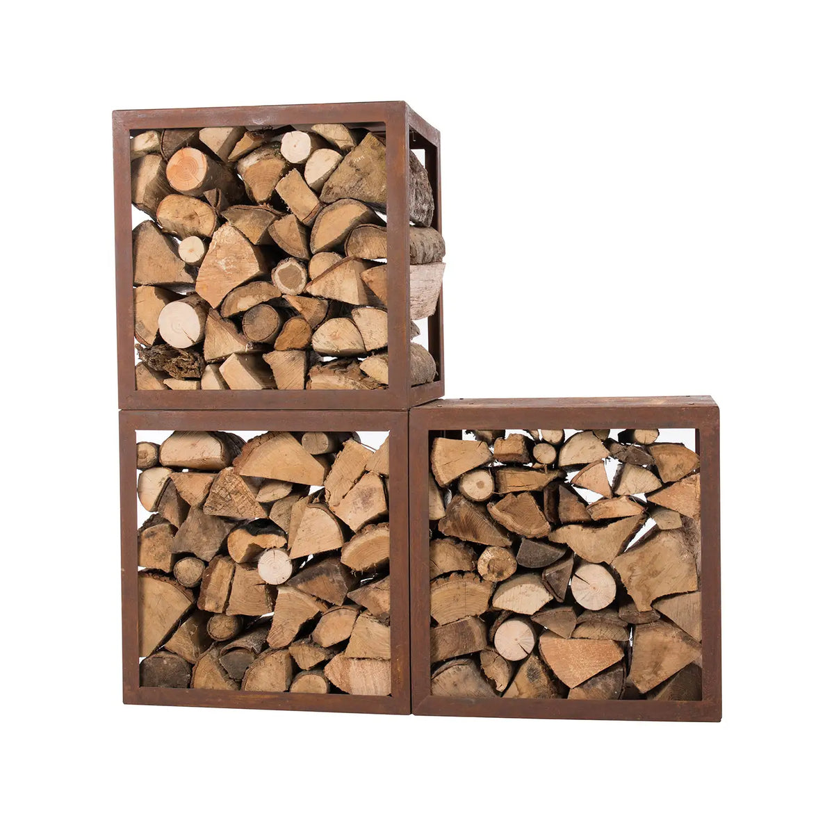 Cutie pentru depozitarea lemnelor din oțel Corten - 50 cm