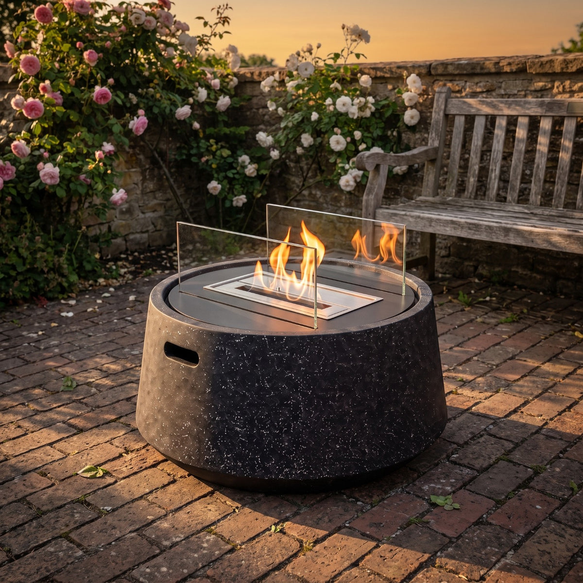 KELO - Granite Black - Outdoor Bioethanol Fireplace