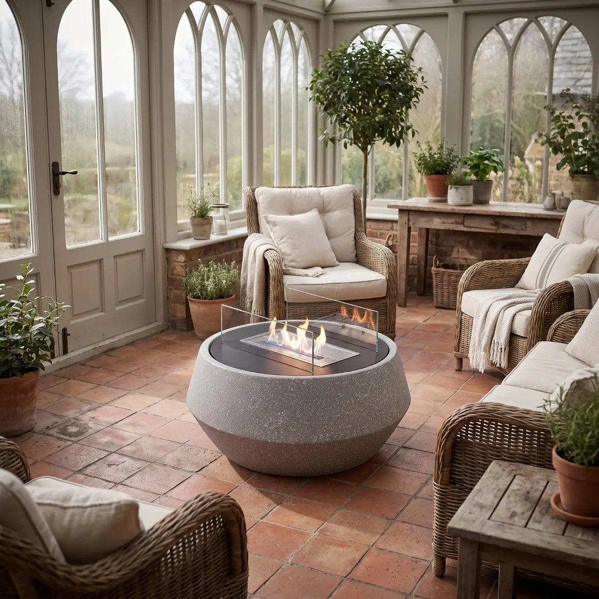 NORDO - Granite Grey - Outdoor Bioethanol Fireplace