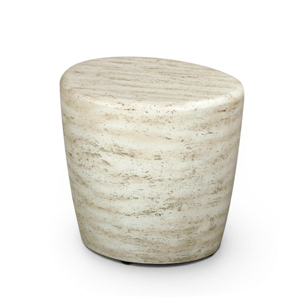 Măsuță laterală Organic Travertine – Măsuță de accent din compozit pentru exterior