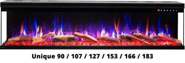 Unique 166 cm - Șemineu electric cu trei laturi