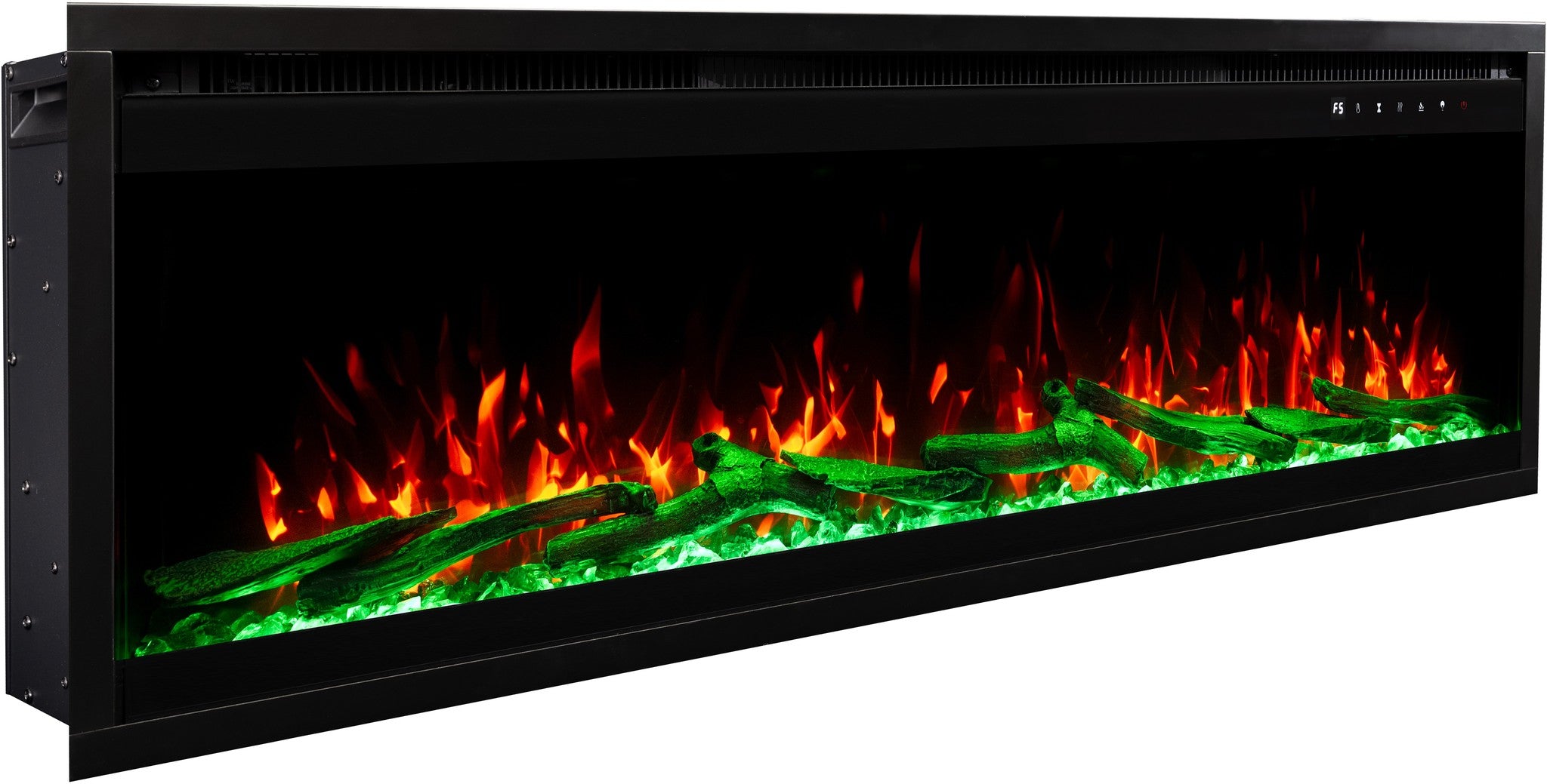 Șemineu electric Royal Pro montat pe perete - negru - 180 cm
