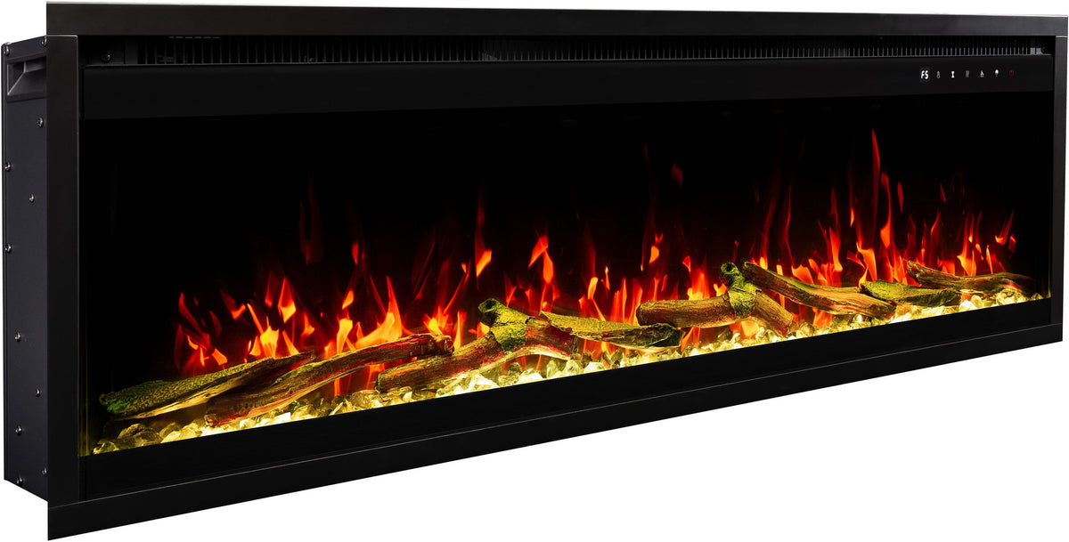 Șemineu electric Royal Pro montat pe perete - negru - 180 cm