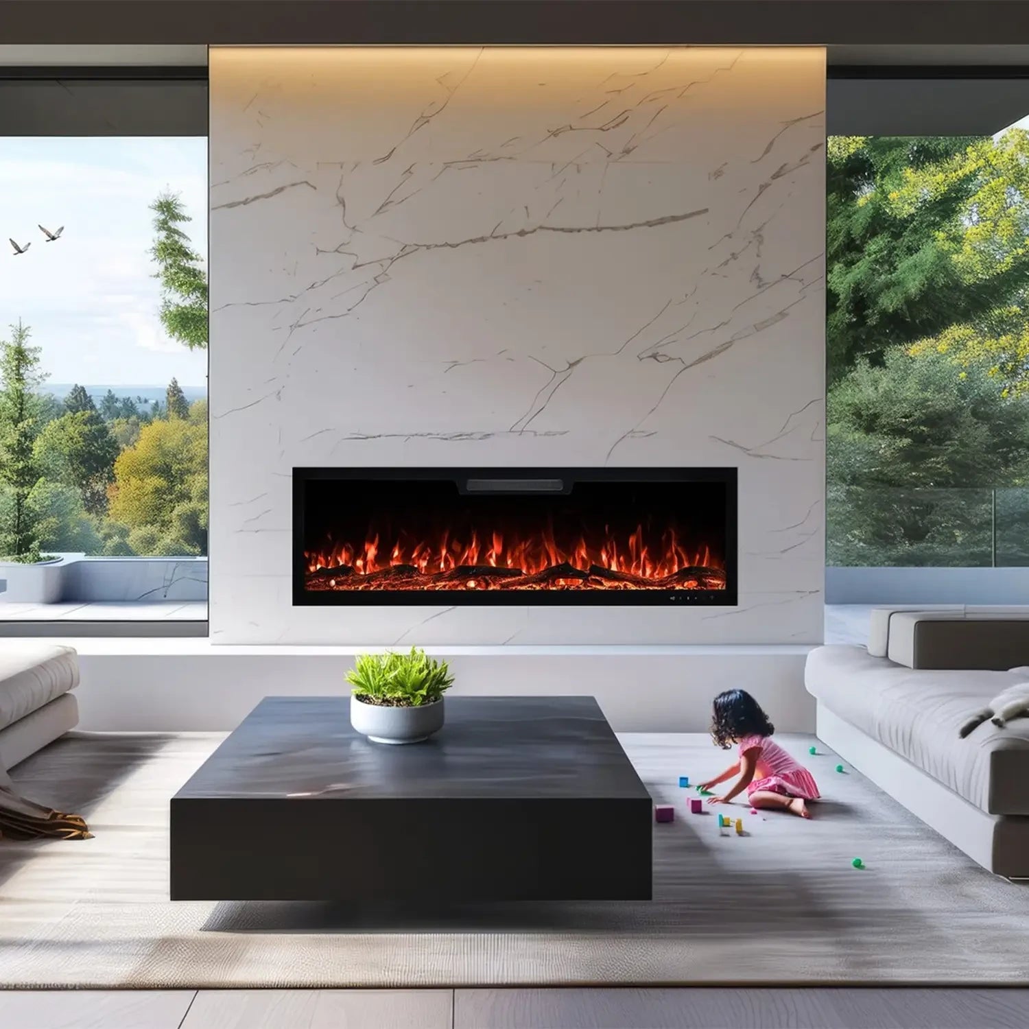 Elite 107 cm - Built-In Electric Fireplace