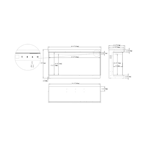 SuperB 40 - Șemineu electric încastrat de 104 cm