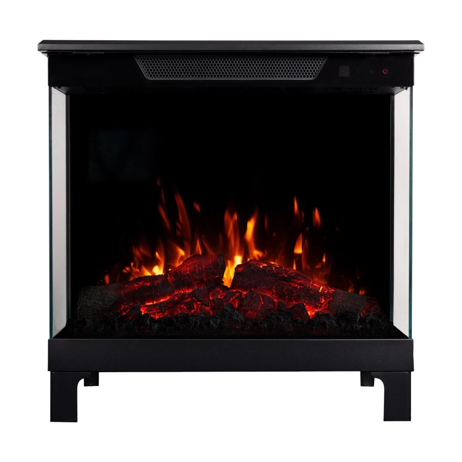 Tower 56 – Freestanding Electric Fireplace with 3-Sided Flame View