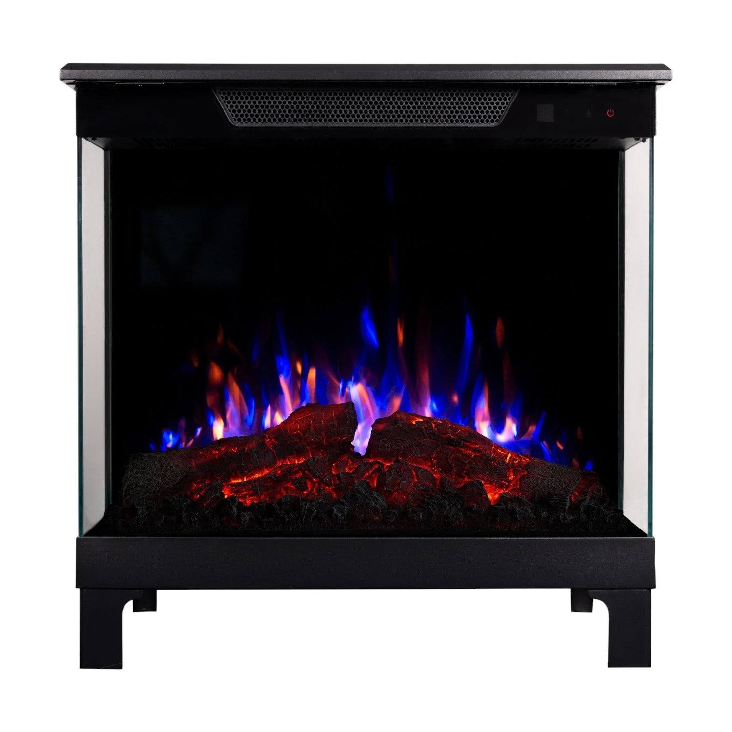 Tower 46 – Freestanding Electric Fireplace with 3-Sided Flame View