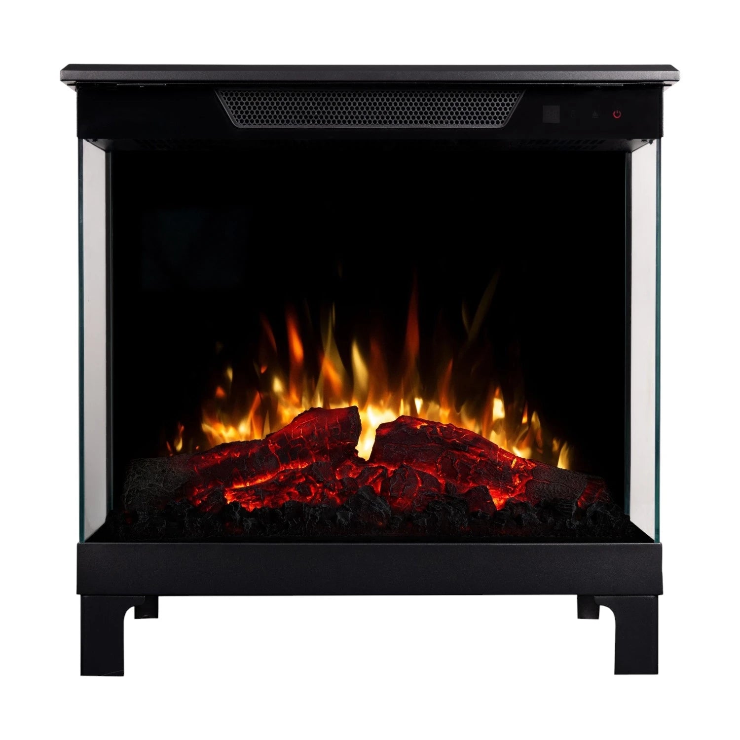 Tower 46 – Freestanding Electric Fireplace with 3-Sided Flame View