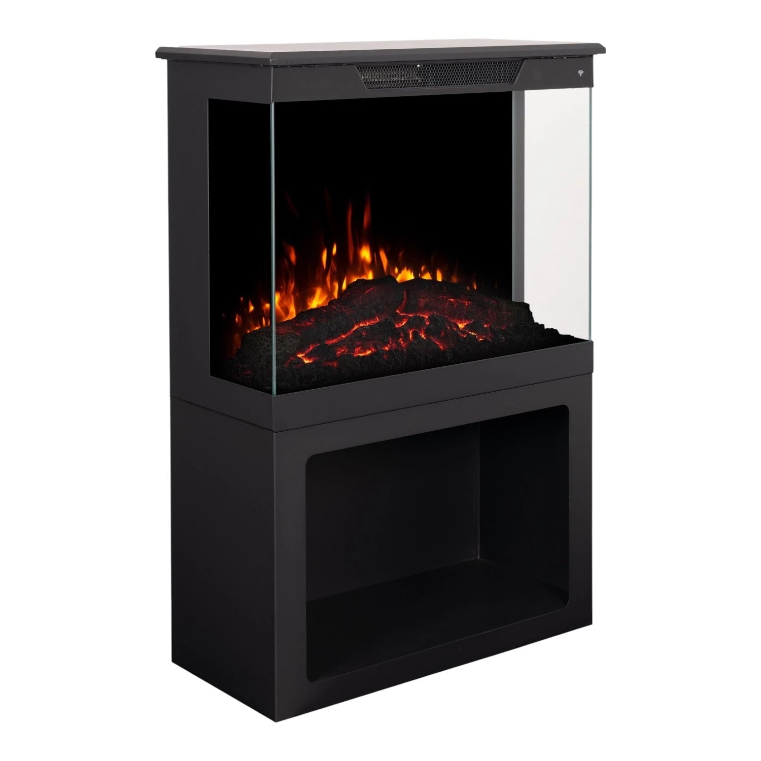 Tower 56 Electric Fireplace with Log Storage