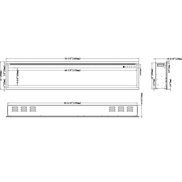 Șemineu electric Royal Pro - 180 cm
