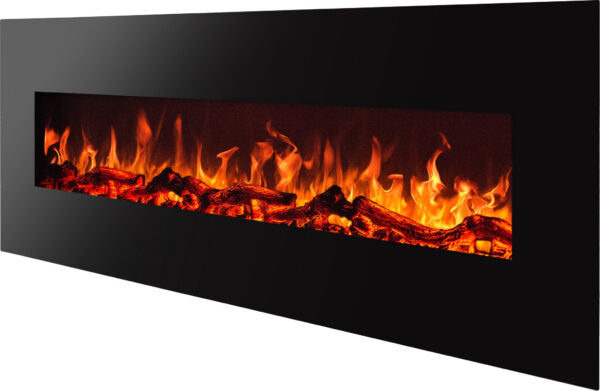 Albion 90 cm Wall-Mounted Electric Fireplace - Black