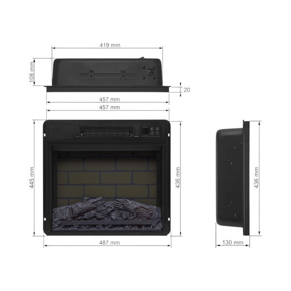 ArtiFlame AF18B - Șemineu electric încastrat de 18"