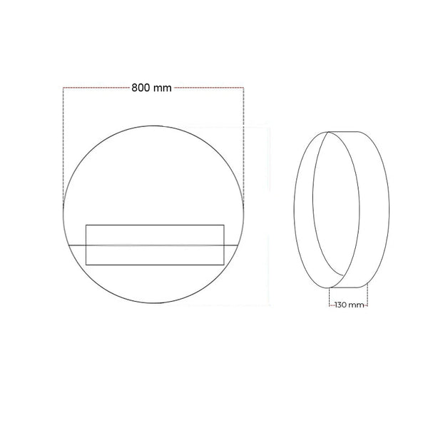 Delaware XL negru - Ø80 cm