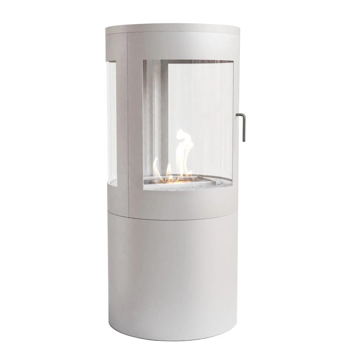 Bio Wood Stove in White with 360 Flameview