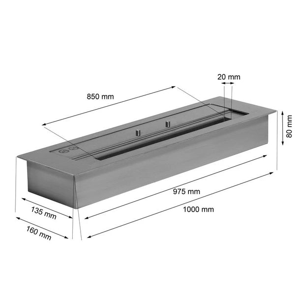 Arzător Superior de Exterior, 5 Litri - Lățime: 100 cm