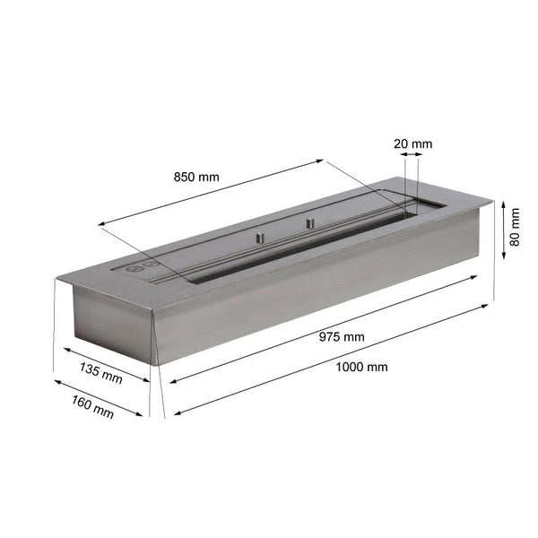 Arzător cu bioetanol Superior 5L (L: 100 cm)