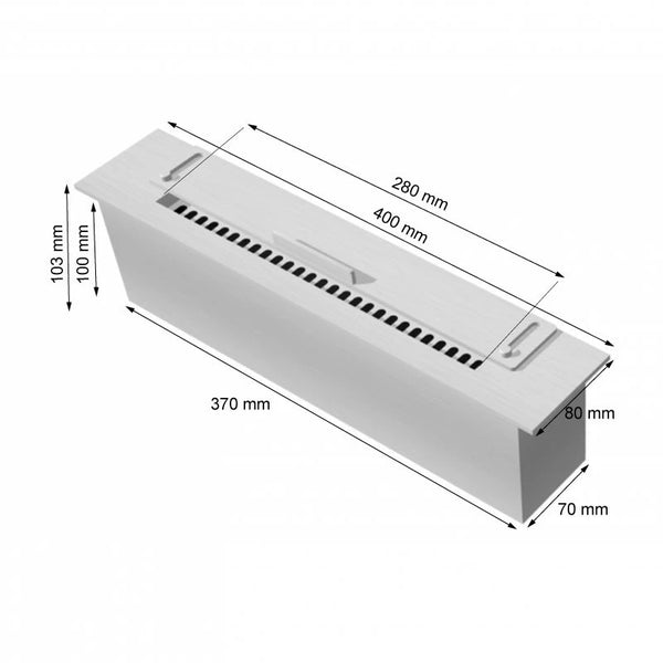 Arzător Slimline din oțel - 40 cm