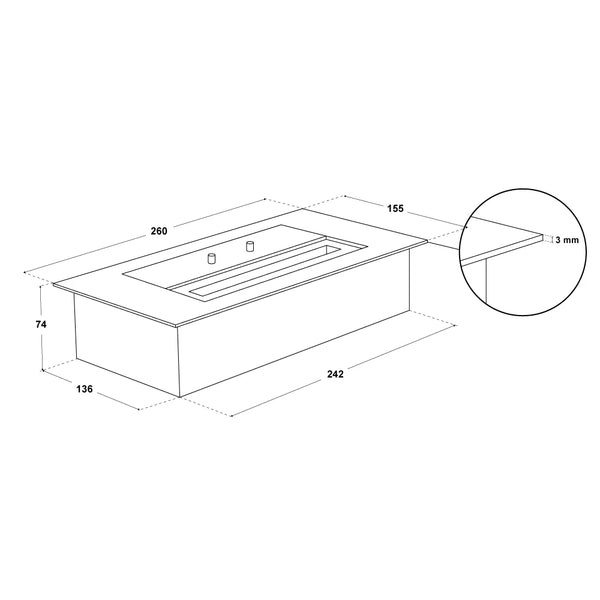 Arzător cu bioetanol Premium de 1,5 litri