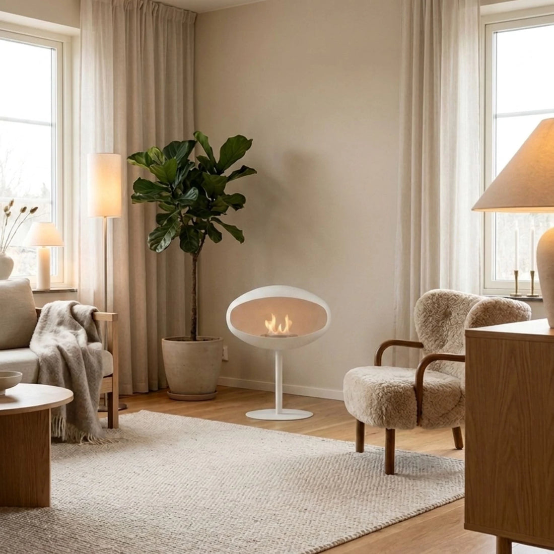 Cocoon Pedestal - Alb