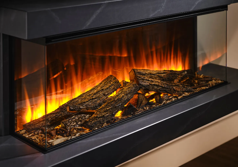 Winchester 1600 Marmură Gri – Șemineu Electric Lățit, Montat pe Perete