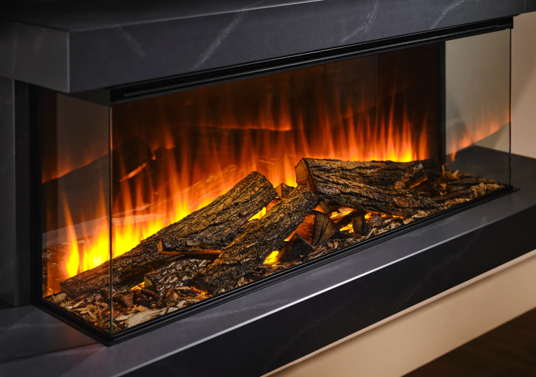 Șemineu electric de perete Winchester 870 cu ramă – marmură gri