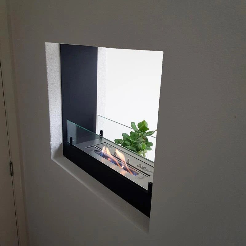 Șemineu bio încorporat, negru – 60 cm