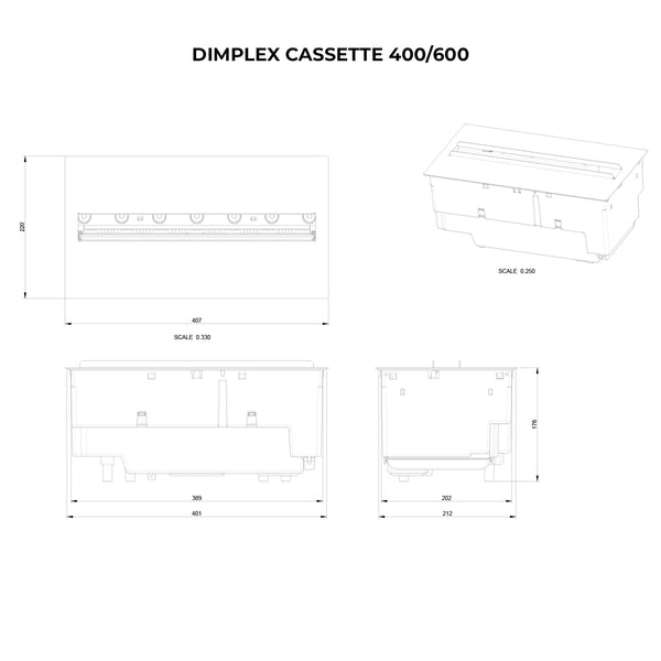 Arzător cu vapori de apă încastrat Cassette 400-600