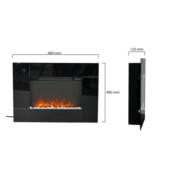 Șemineu electric Bute Mirror - negru