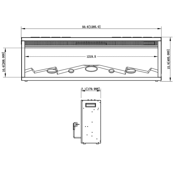 Șemineu electric încastrat LED Classic - 129 cm