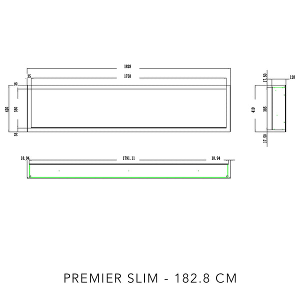 Șemineu electric Pride Slim - 92 cm
