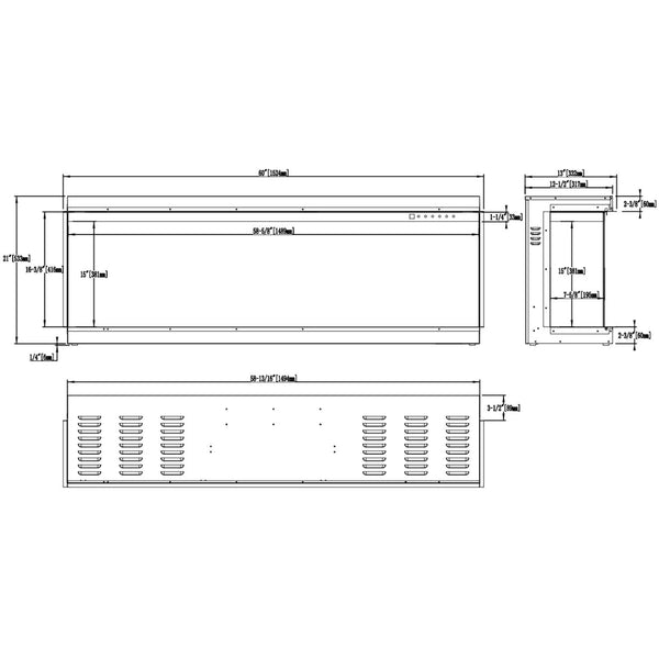 Gold 152 cm - Șemineu electric încorporat
