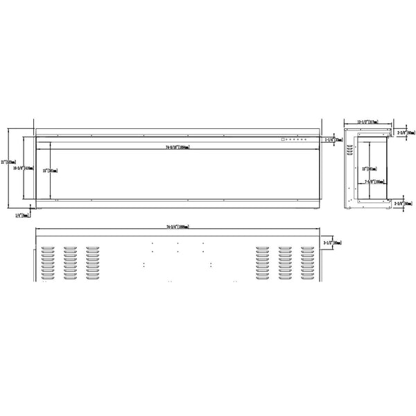 Șemineu electric Aflamo Gold 193 cm
