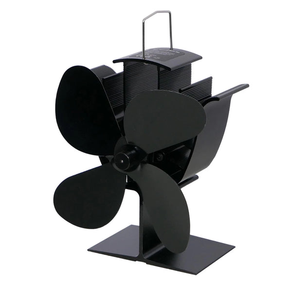 Ventilator compact pentru sobă, acționat de căldură – 4 pale | Oțel